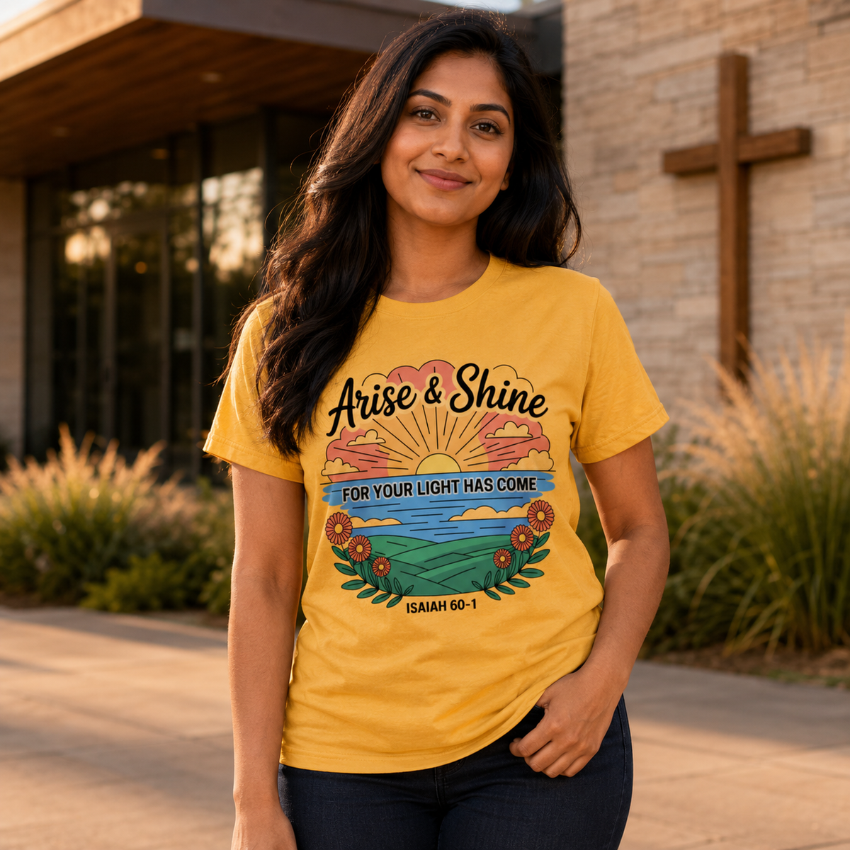Sunrise: Arise and Shine Christian T-Shirt | Isaiah 60:1
