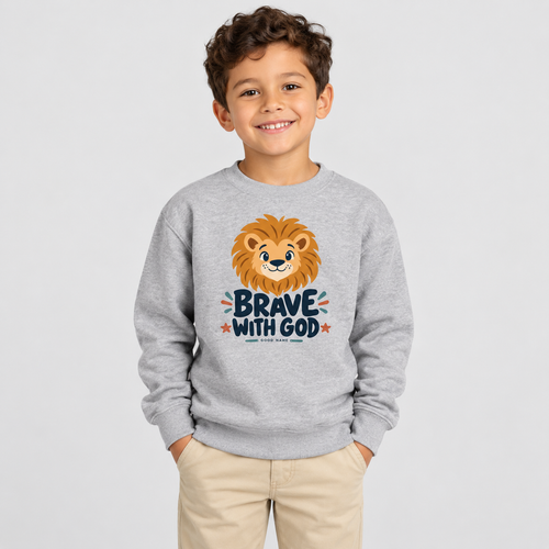 Brave with God Kids’ Crewneck Sweatshirt