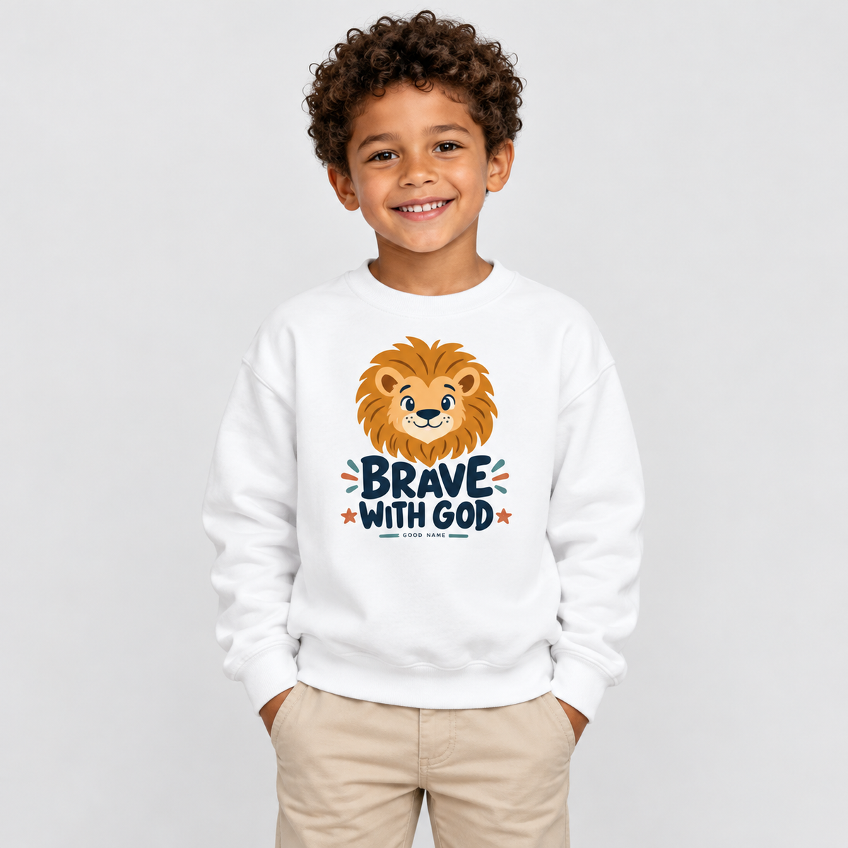 Brave with God Kids’ Crewneck Sweatshirt