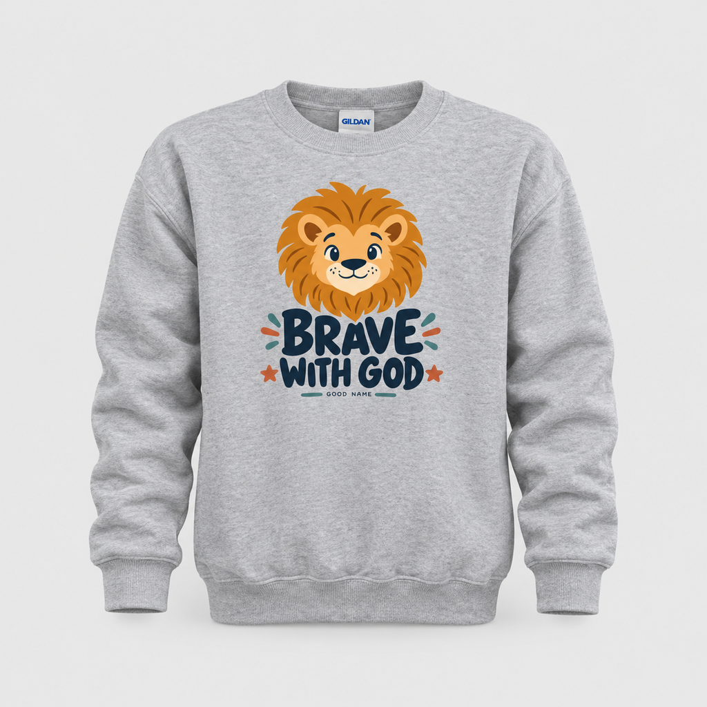 Brave with God Kids’ Crewneck Sweatshirt