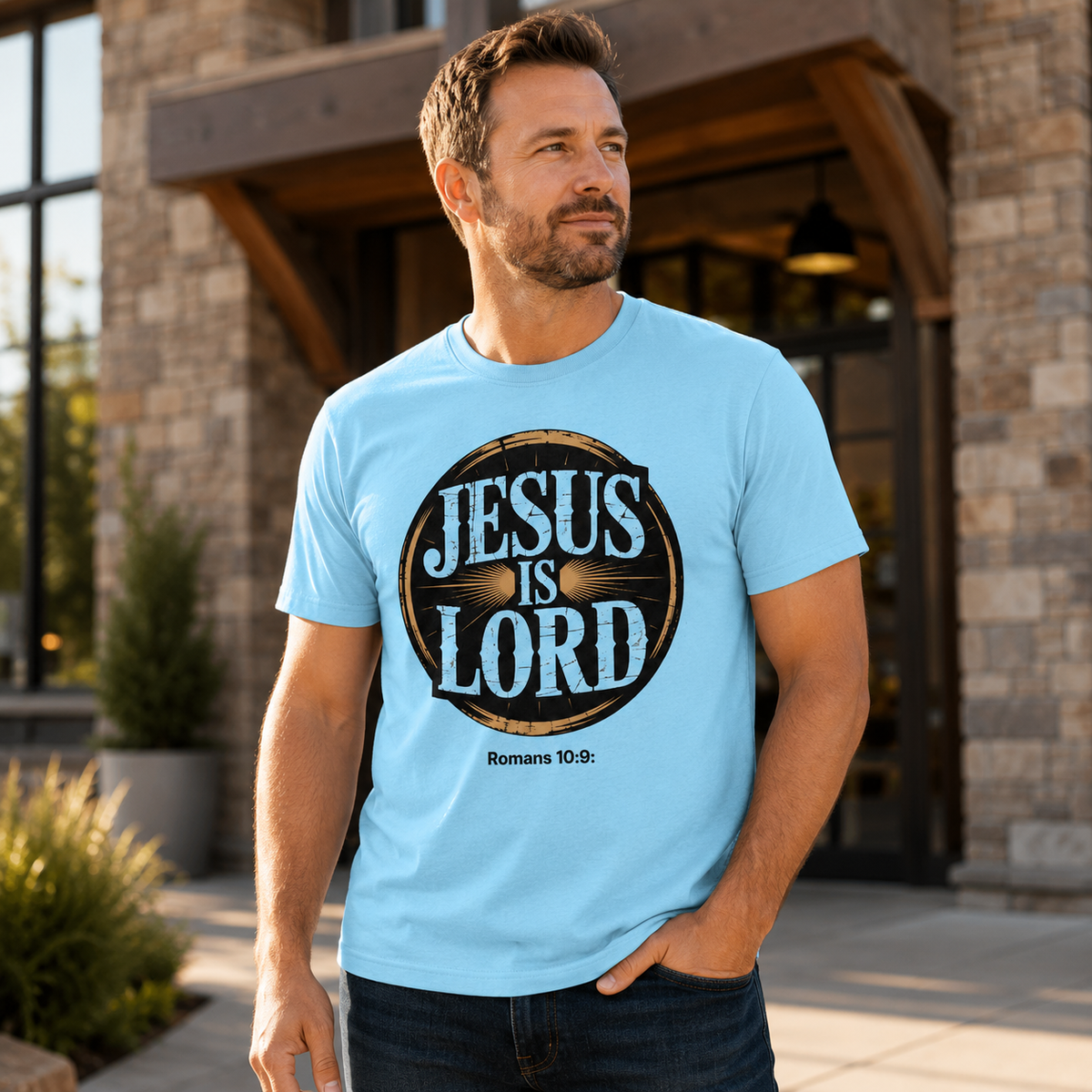 Jesus Is Lord Christian T-Shirt | Romans 10:9